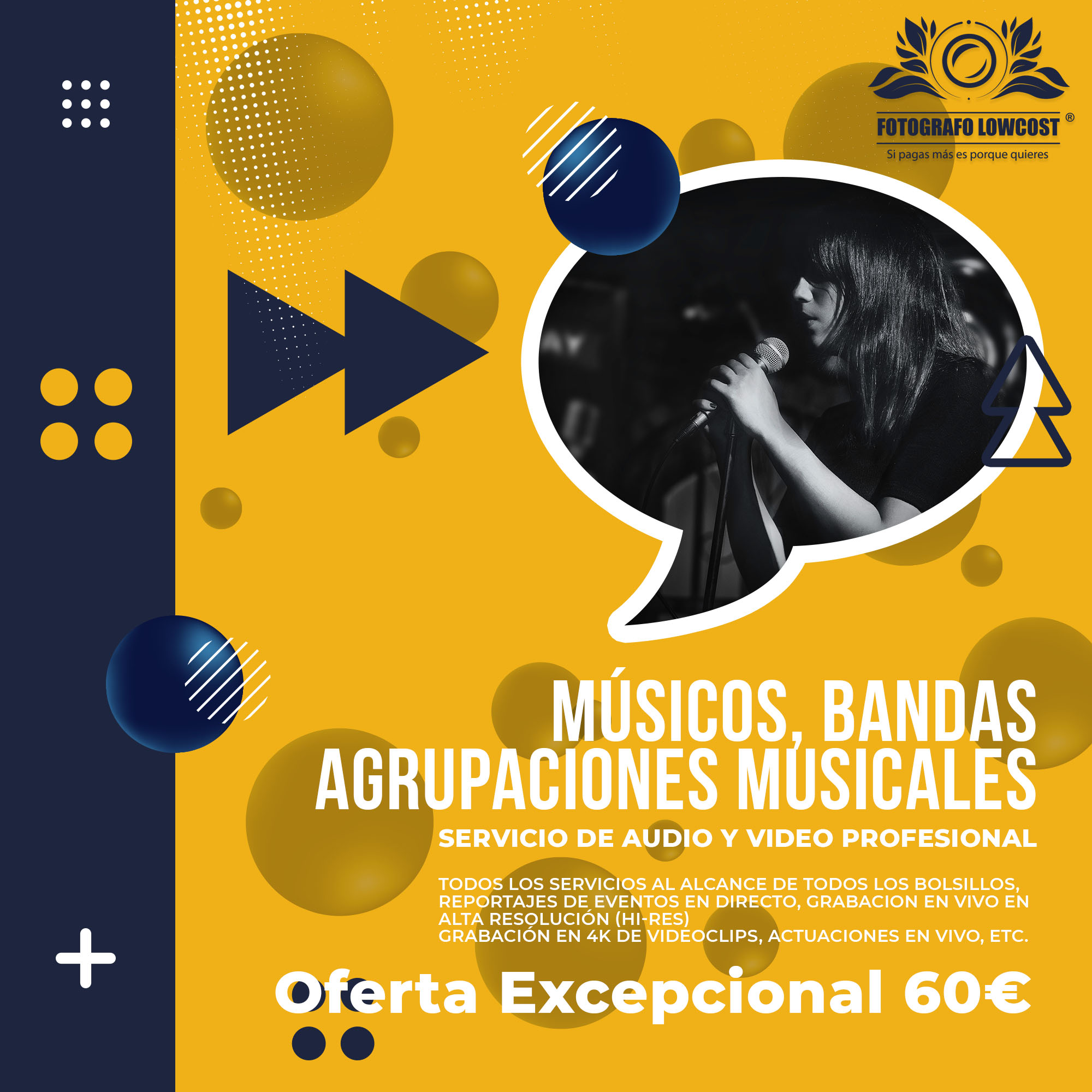 fotografo en fotografía, audio HD y servicios de Video en 4K para Músicos y artistas Alburquerque 